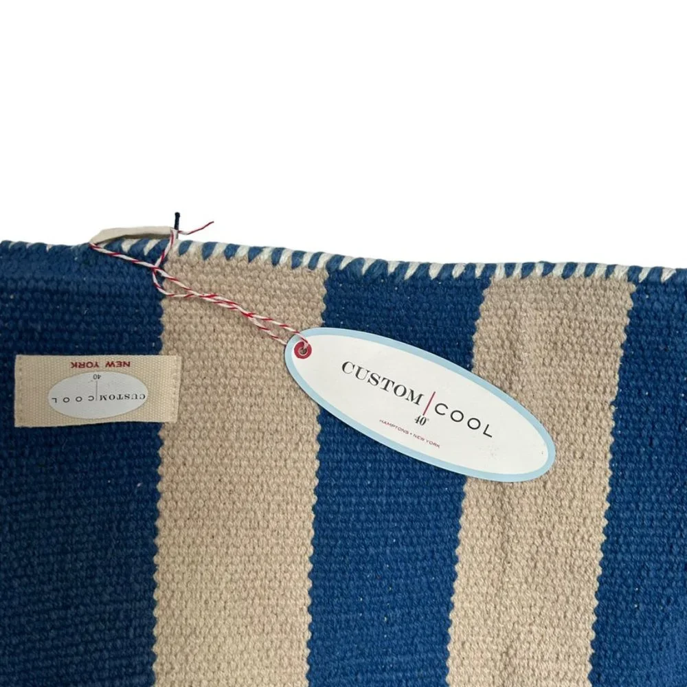 Custom Cool NEW NWT red beige blue  Colonial Star n Stripes Dhurrie wool pillow
